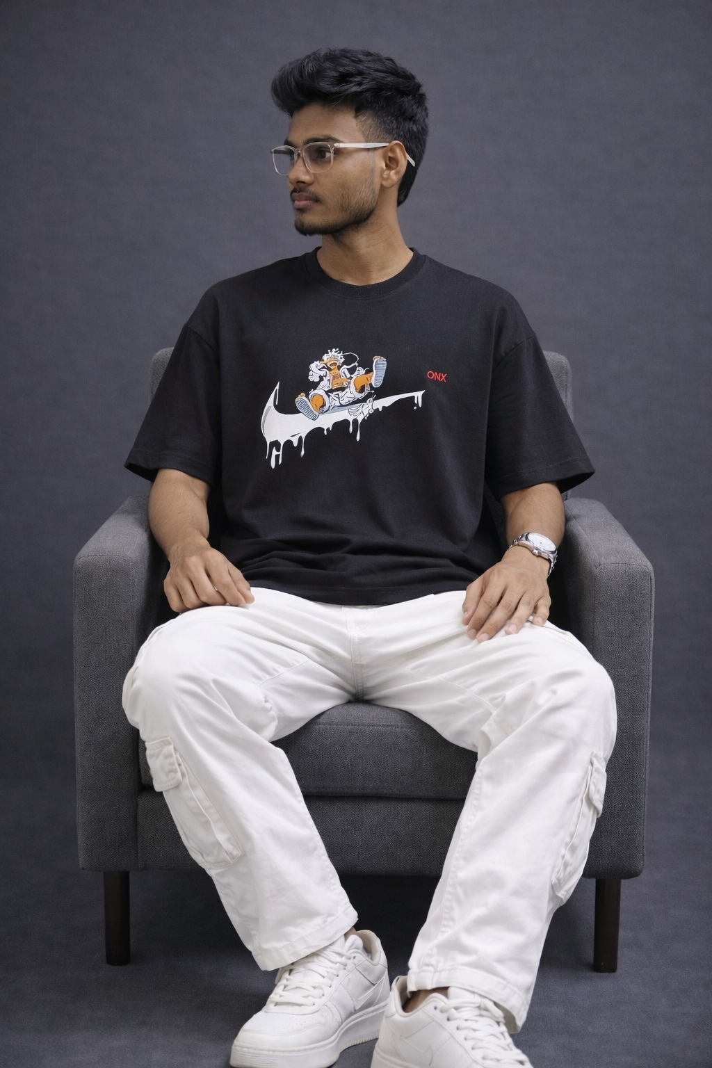 MONYET ANIME PRIMIUM BLACK OVERSIZED T-SHIRT