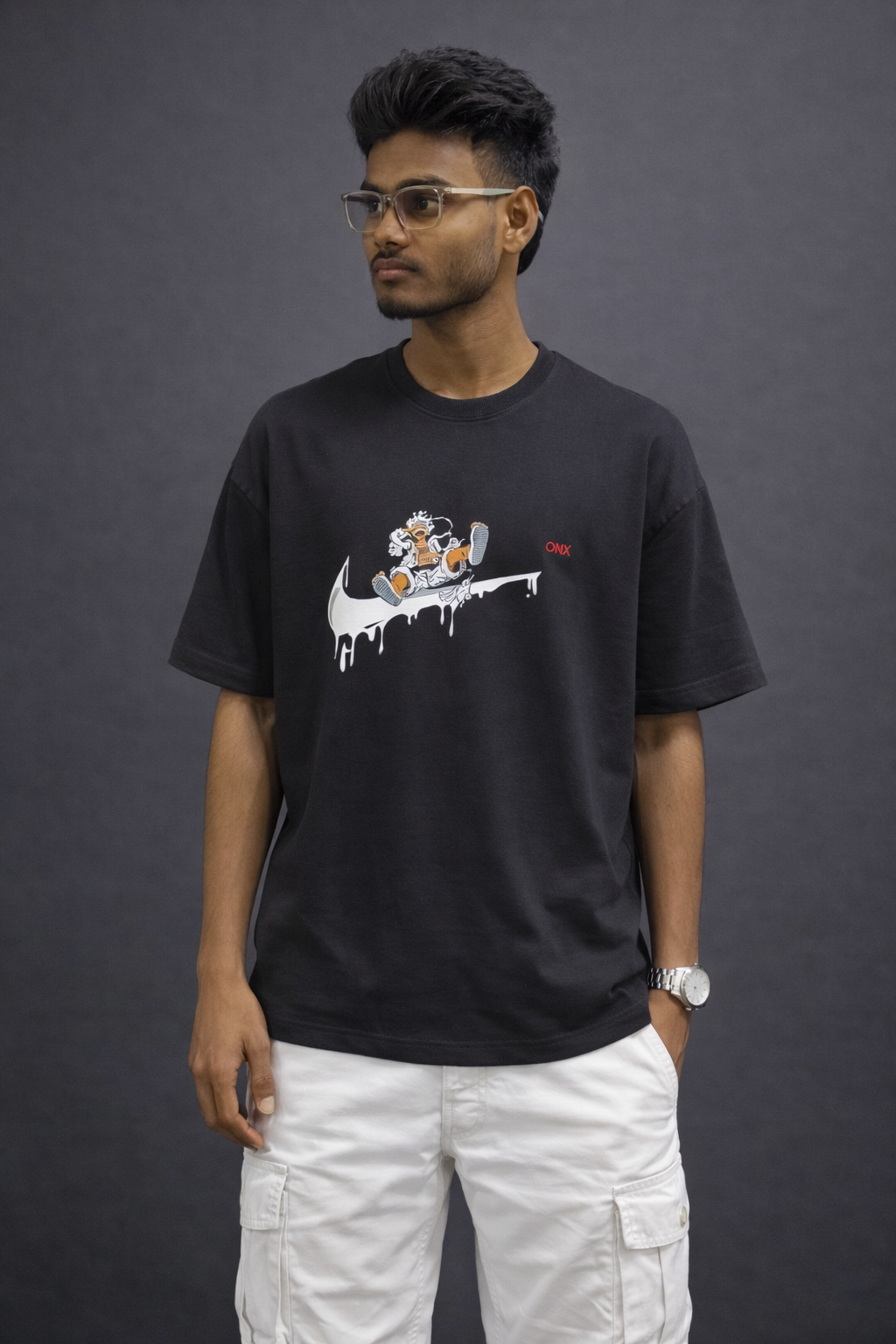 MONYET ANIME PRIMIUM BLACK OVERSIZED T-SHIRT